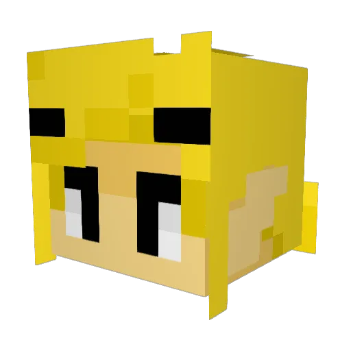 NicoVM Minecraft avatar head, 3D render