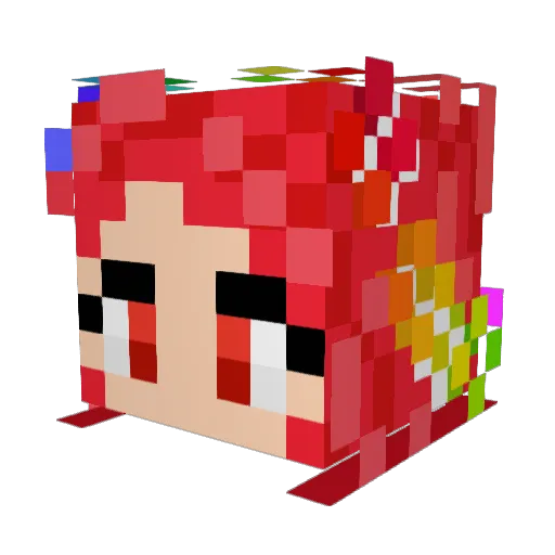 Nico_At_Crazy Minecraft avatar head, 3D render