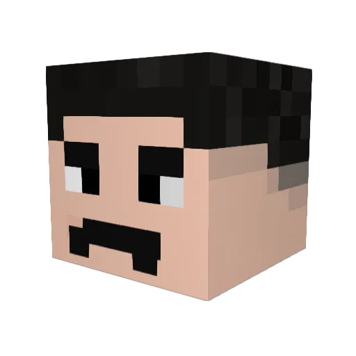 Nicocalex Minecraft avatar head, 3D render