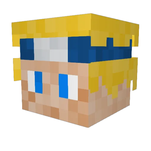 NicolasB10 Minecraft avatar head, 3D render