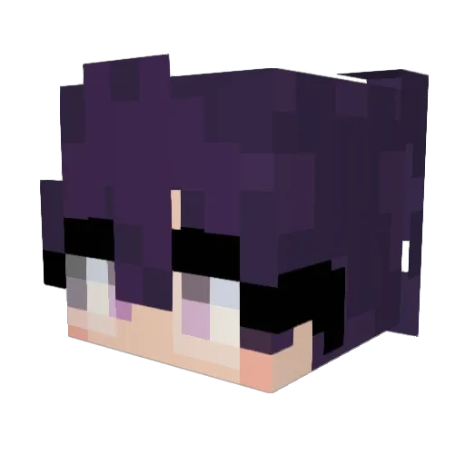 Niconikonii Minecraft avatar head, 3D render
