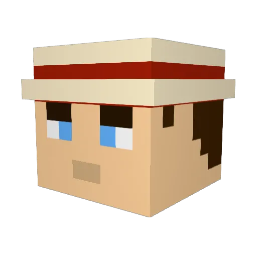 Nicoster Minecraft avatar head, 3D render