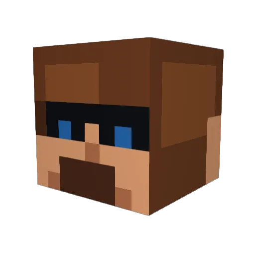 Nicplays Minecraft avatar head, 3D render