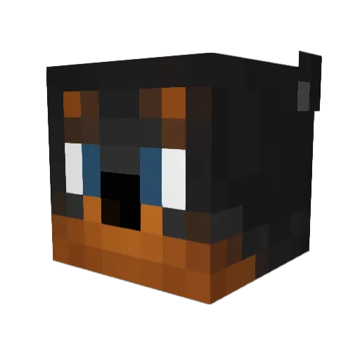 Nicraw Minecraft avatar head, 3D render