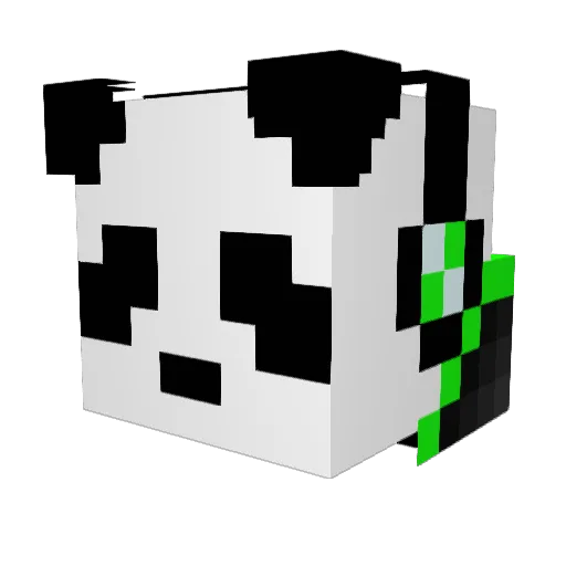 Nicro_Panda Minecraft avatar head, 3D render