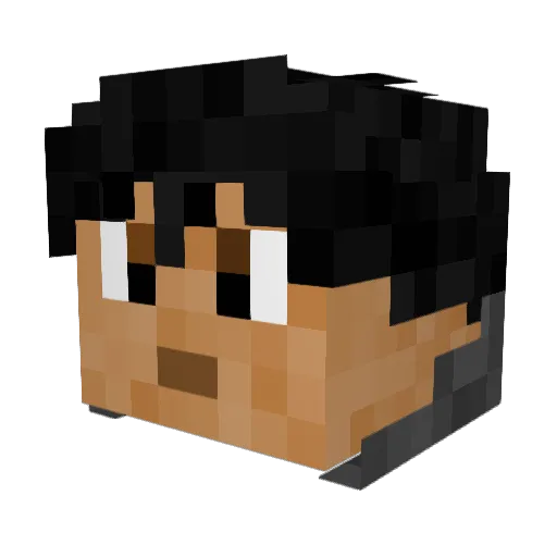 Niczer Minecraft avatar head, 3D render