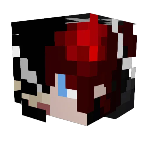 NieDxx Minecraft avatar head, 3D render