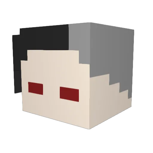 NieRCaO Minecraft avatar head, 3D render
