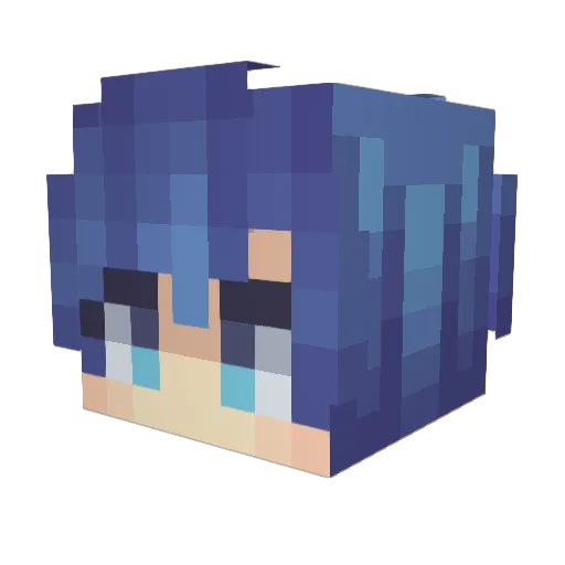 Nie_Pass Minecraft avatar head, 3D render