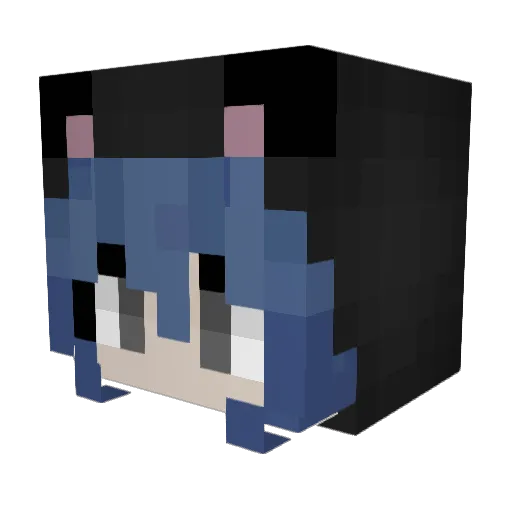 NiebieskaGitara Minecraft avatar head, 3D render
