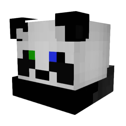 Niebieski_ Minecraft avatar head, 3D render
