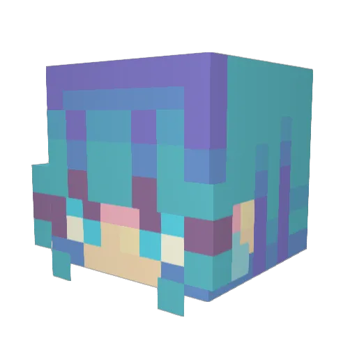 NieblaAzul Minecraft avatar head, 3D render