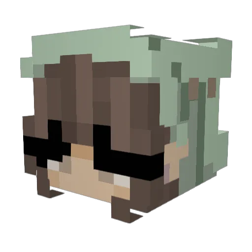 Nieczytelna Minecraft avatar head, 3D render