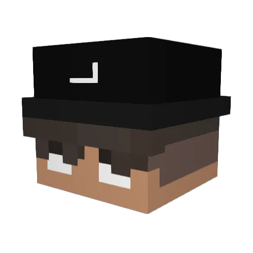 Nied0stepny Minecraft avatar head, 3D render