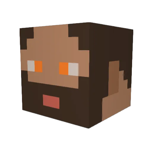 Nielyr Minecraft avatar head, 3D render