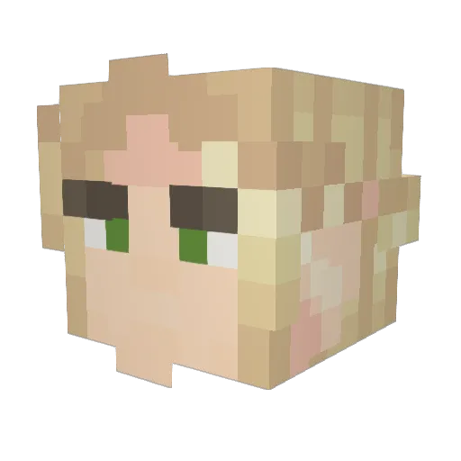 Nienara Minecraft avatar head, 3D render