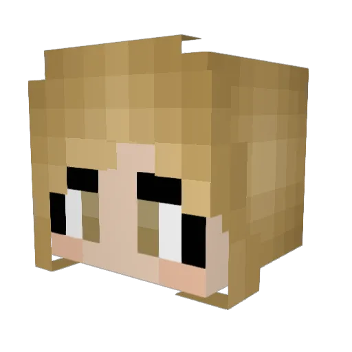 NiftyPink Minecraft avatar head, 3D render