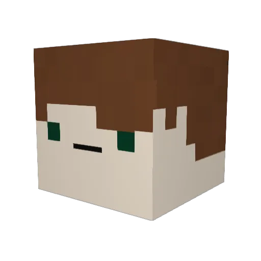 Nifuji Minecraft avatar head, 3D render