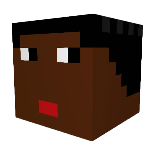 Nigbop Minecraft avatar head, 3D render