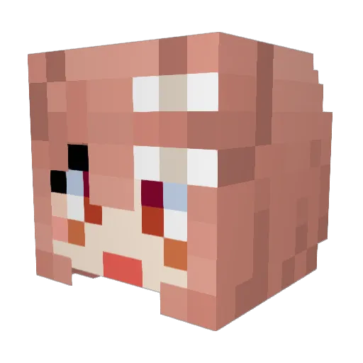 NigelCheng Minecraft avatar head, 3D render