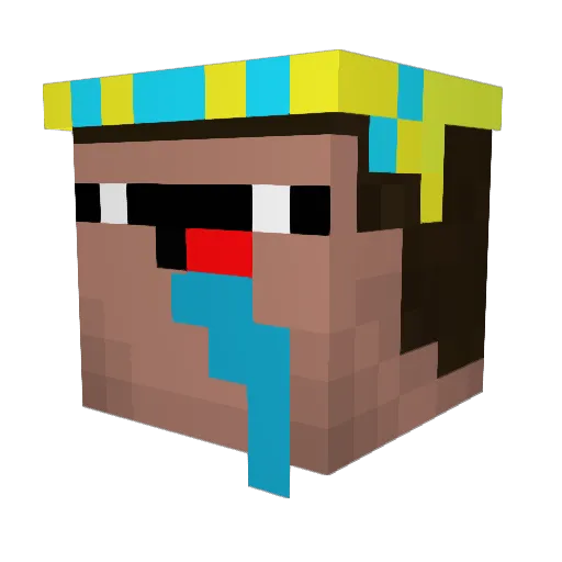 NigerianDino Minecraft avatar head, 3D render