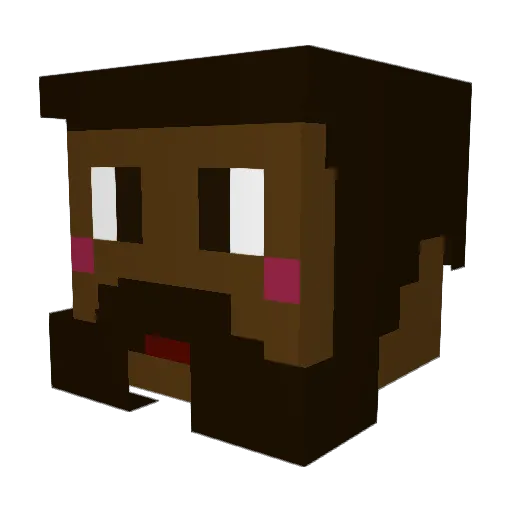 Nigge Minecraft avatar head, 3D render