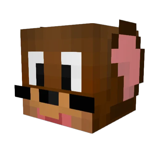 Nigglers Minecraft avatar head, 3D render