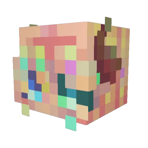 Nighlok Minecraft avatar head, 3D render