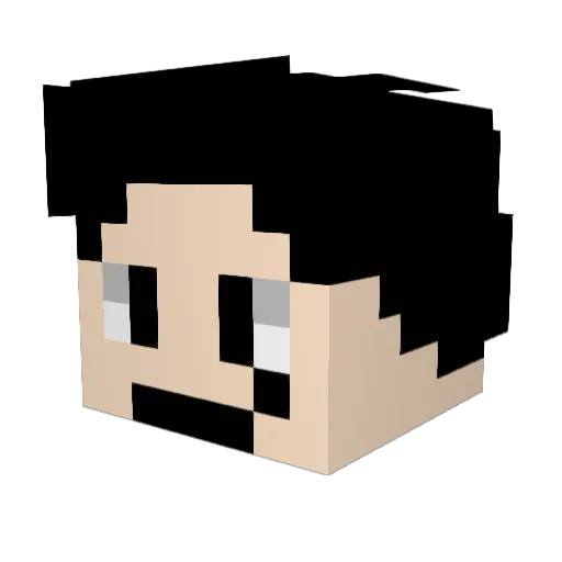NightClockHours Minecraft avatar head, 3D render