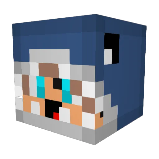 NightHello Minecraft avatar head, 3D render