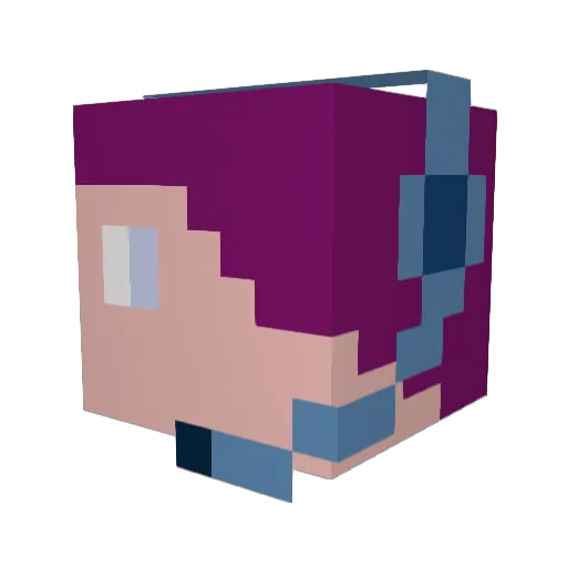 NightRuben Minecraft avatar head, 3D render