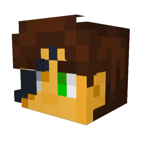 NightScholar Minecraft avatar head, 3D render