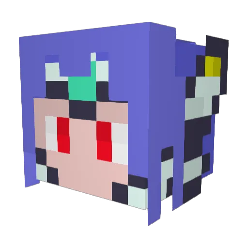 NightTied Minecraft avatar head, 3D render