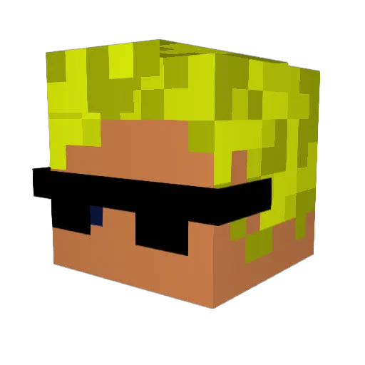 Nightbeer Minecraft avatar head, 3D render