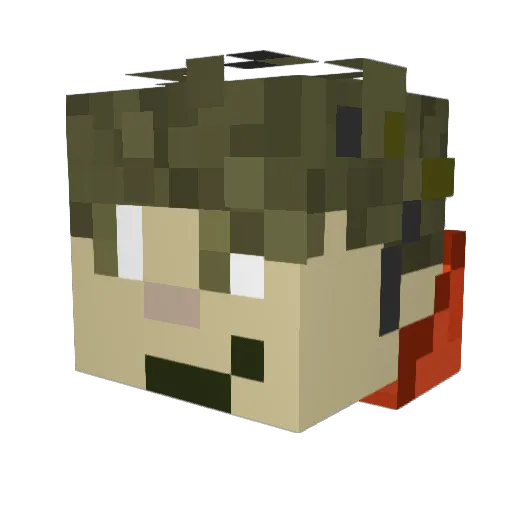 Nightbeet Minecraft avatar head, 3D render