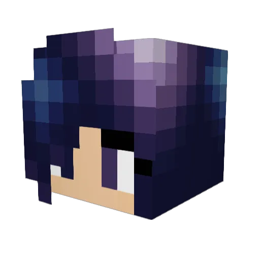 NightcoreHachi Minecraft avatar head, 3D render