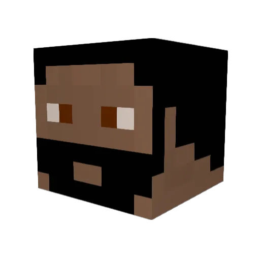 Nightfallness Minecraft avatar head, 3D render