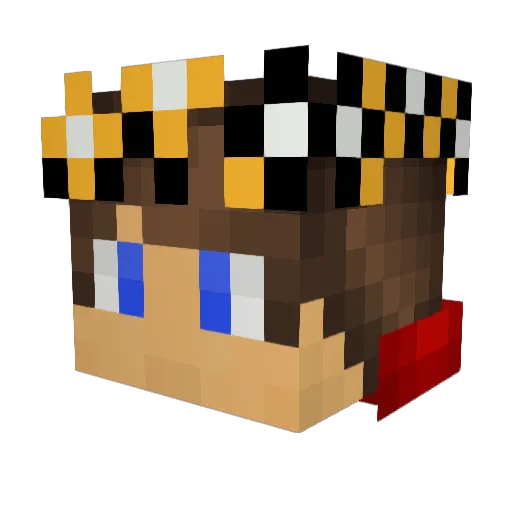 Nightlase Minecraft avatar head, 3D render