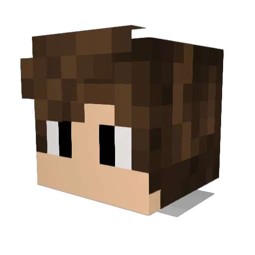 Nightlit Minecraft avatar head, 3D render
