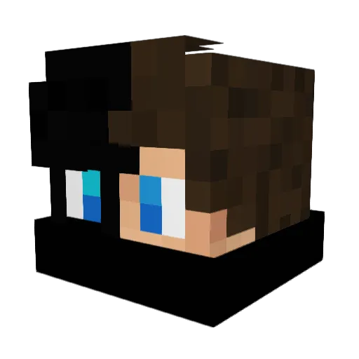 Nightlyu Minecraft avatar head, 3D render