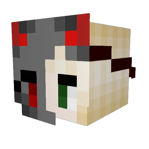 Nightmare_ish Minecraft avatar head, 3D render