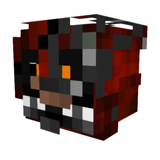 Nightmarefoxy330 Minecraft avatar head, 3D render