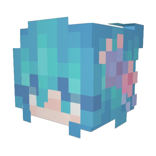 Nightmaretopia Minecraft avatar head, 3D render