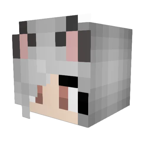 Nightmarewolfie Minecraft avatar head, 3D render