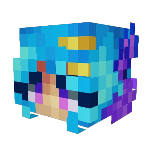 Nightulous Minecraft avatar head, 3D render