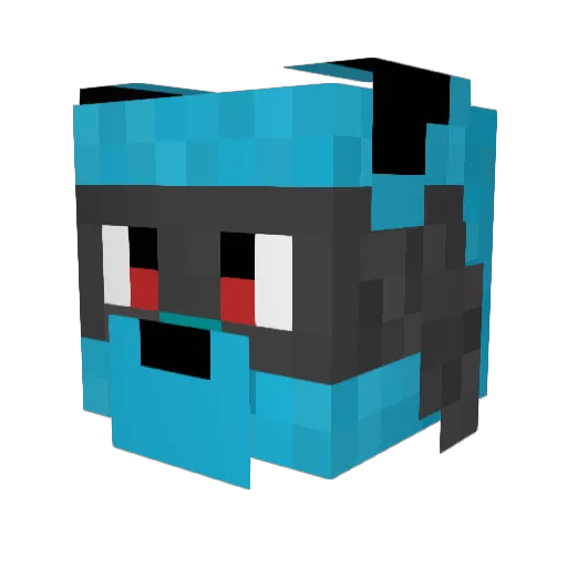 NightxFox Minecraft avatar head, 3D render