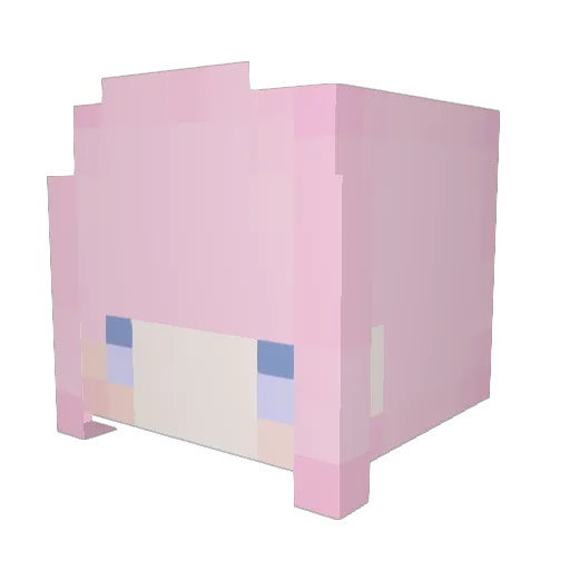 Nightyoga_cute_ Minecraft avatar head, 3D render