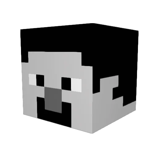 Niglmon Minecraft avatar head, 3D render
