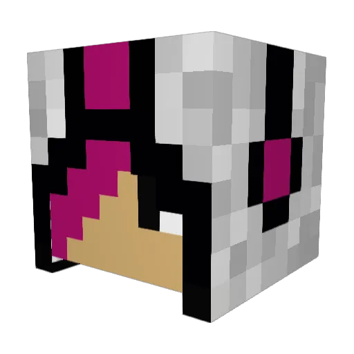 Nigori Minecraft avatar head, 3D render