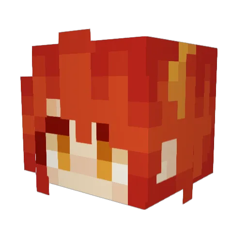 NiguraDS Minecraft avatar head, 3D render